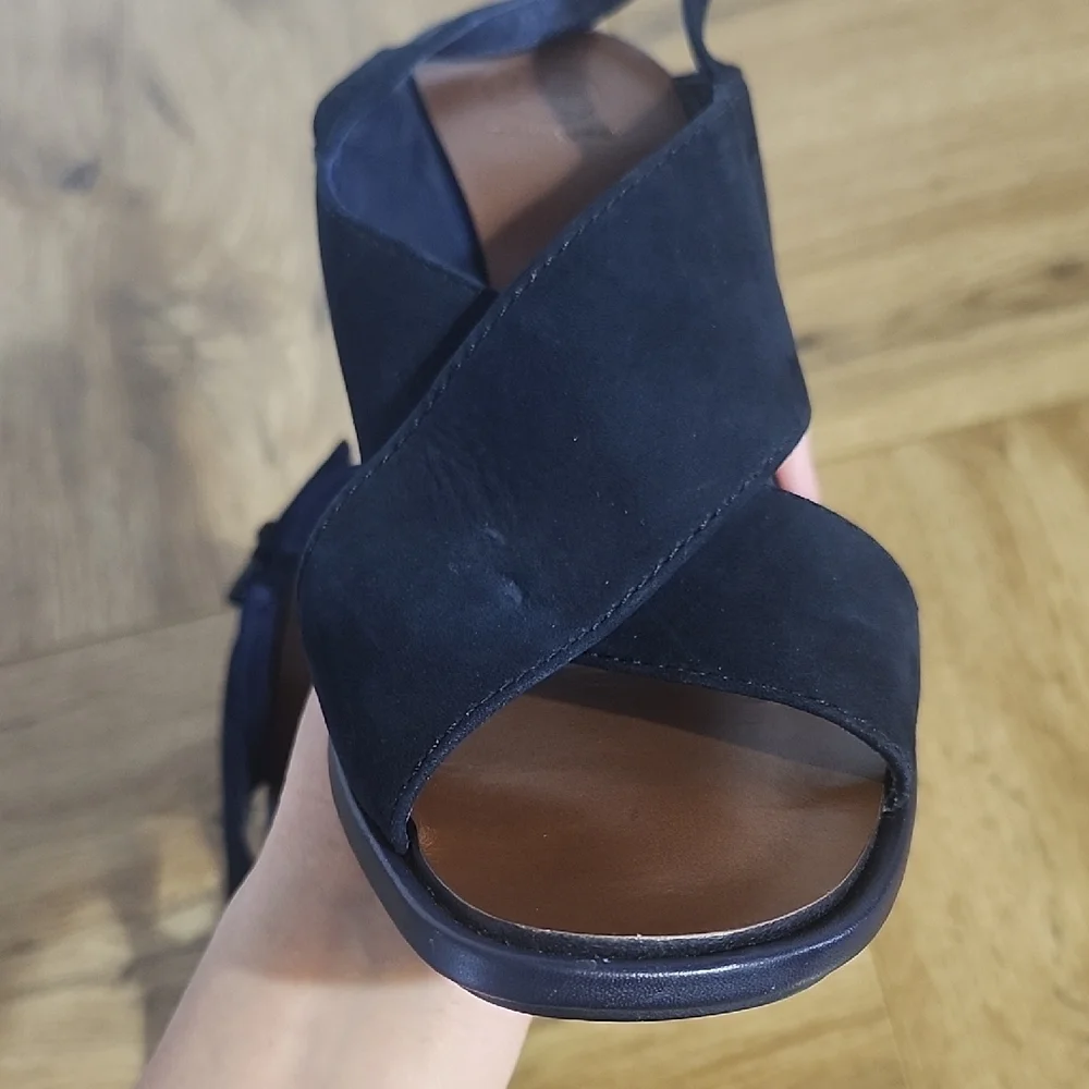 Tory Burch Plataforms Navy and Brown Women's Wedge Sandals